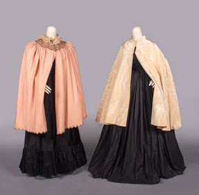 CASHMERE EVENING CAPE & MOIRE WEDDING CAPE, PARIS, c. 1890 & 1860s