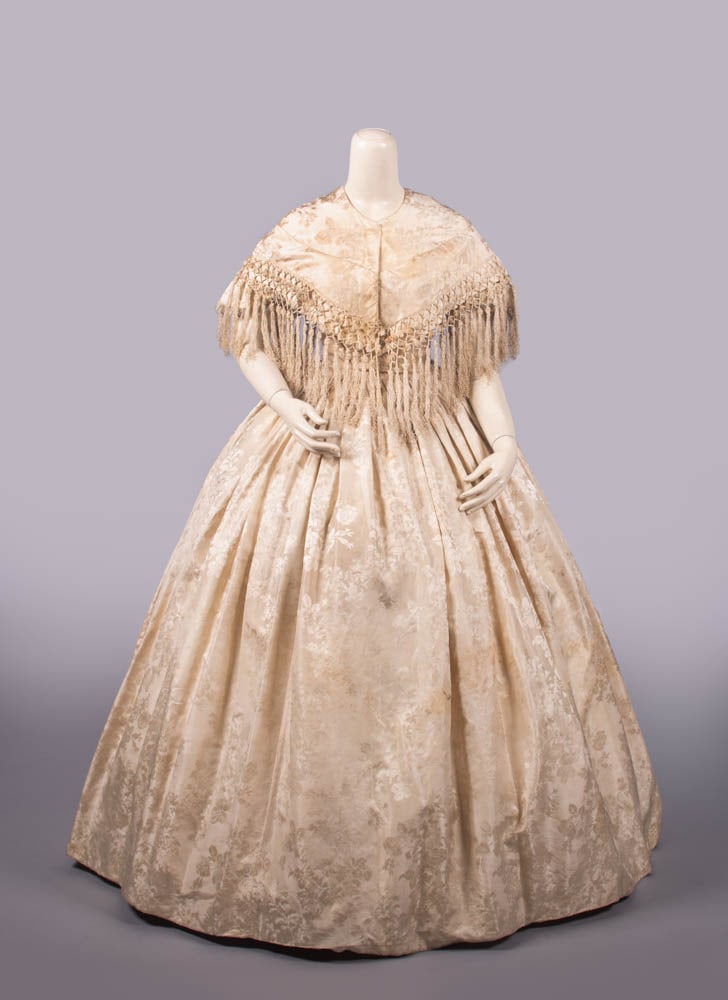 SILK DAMASK EVENING DRESS, c. 1853 (1 of 10)