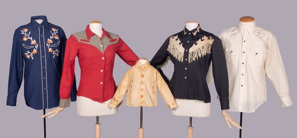 FIVE COTTON OR WOOL ROCKABILLY SHIRTS, USA, 1940-1970s