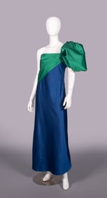 BILL BLASS SATIN EVENING GOWN, USA, 1980s