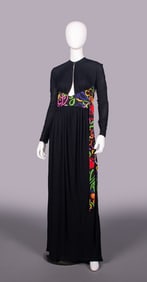 GEOFFREY BEENE SILK TRICOT & PRINTED CREPE EVENING GOWN, USA, FALL 1990