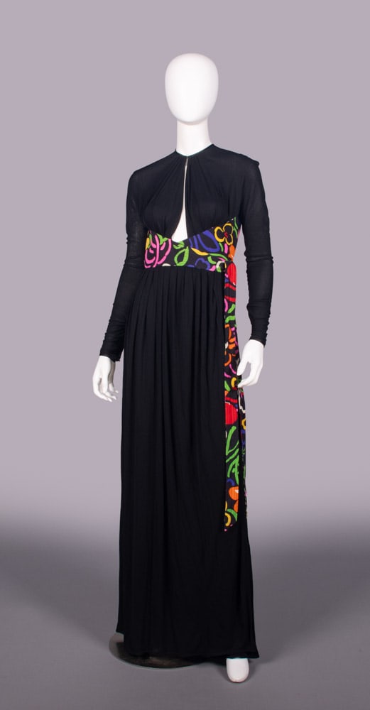 GEOFFREY BEENE SILK TRICOT & PRINTED CREPE EVENING GOWN, USA, FALL 1990 (1 of 10)