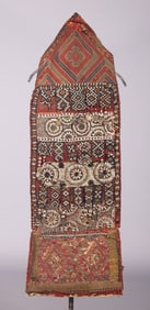 EMBROIDERED WOOL CEREMONIAL PANEL, CENTRAL ASIA, MID 19TH C