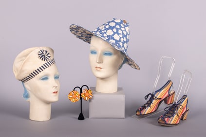 FOUR BEACH OR RESORT ACCESSORIES, JAPAN & INDONESIA, 1930-1940s & MODERN