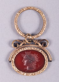THREE FOB PENDANTS & TWO WATCH CHAINS, LATE 19TH-MID 20TH C