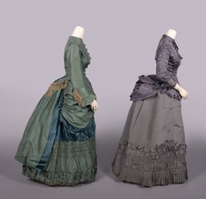 TWO SILK DAY OR VISITING DRESSES, 1881-1885
