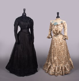 TWO SILK DAY DRESSES, 1900-1905