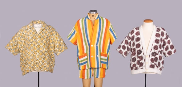 THREE TERRY CLOTH CABANA SHIRTS OR ENSEMBLES, USA, 1950-1960s