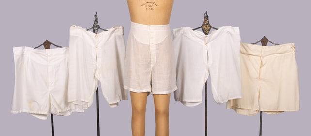 FIVE PAIRS OF MENS COTTON UNDERWEAR, 1890-1900