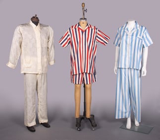 THREE SILK OR COTTON PAJAMAS, USA, 1950s