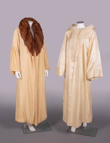 PANNE SILK VELVET EVENING COAT & DOMINO, VIRGINIA, c. 1927 & c. 1900