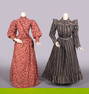 TWO COTTON AT-HOME DRESSES, c. 1888-1898