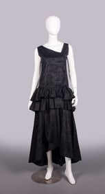 SADIE NEMSER STAMPED MOIRE EVENING DRESS, LATE 1920s