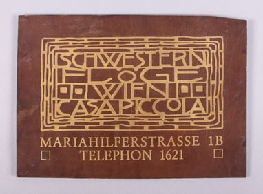SIGN BY JOSEF HOFFMAN FOR EMILIE LOUISE FLOGE [MUSE OF GUSTAV KLIMT], 1904
