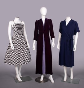 THREE POOL, HOSTESS OR DAY DRESSES, USA, 1940-1950s