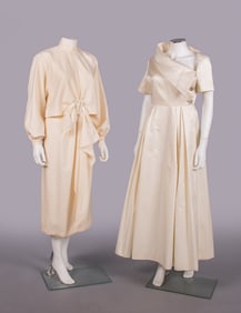 GALANOS EVENING GOWN & BERNARD PERRIS DRESS, USA & PARIS, 1980s