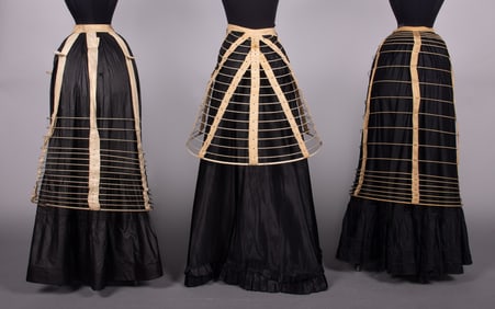 THREE CAGE CRINOLINES, NEW YORK, 1865-1876