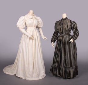 TWO COTTON WRAPPERS OR HOUSE DRESSES, c. 1890-1892