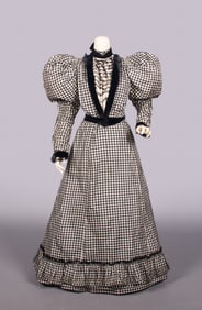 SILK GINGHAM DAY DRESS, c. 1893
