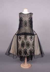 BEADED TULLE EVENING TABARD, EARLY-MID 1920s