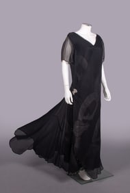 GALLENGA STENCILED EVENING GOWN, ITALY, c. 1930