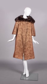 PIERRE BALMAIN LAME' & SILK COAT, PARIS, c. 1960