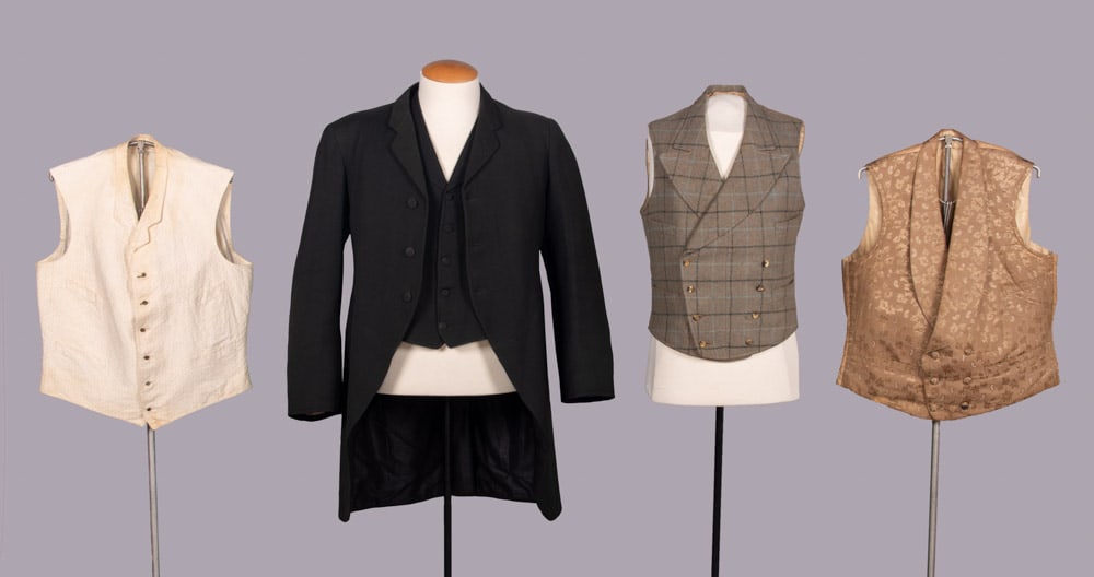 MENS SWALLOWTAIL COAT & FOUR WAISTCOATS, 1840s-1904 (1 of 11)