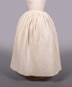 QUILTED COTTON PETTICOAT, 1840s