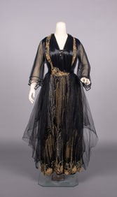 BEADED & EMBROIDERED EVENING DRESS, c. 1917