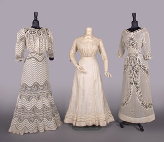 THREE SILK OR COTTON LINGERIE DRESSES, 1908-1912