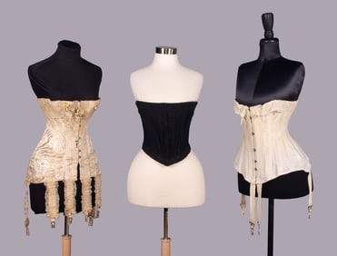 THREE UNDERBUST CORSETS, 1880s & 1905-1910s