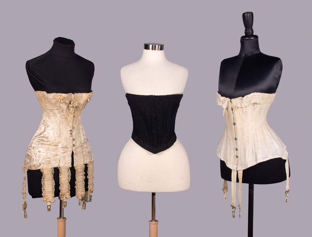 THREE UNDERBUST CORSETS, 1880s & 1905-1910s (1 of 11)