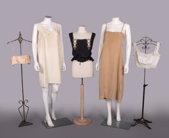 FIVE PIECES OF COTTON & SILK LINGERIE, 1910-1920s