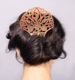 SEVEN RHINESTONE HAIR COMBS, 1920-1940s