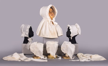 GENEROUS LOT OF LADIES CAPS, 1840s