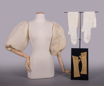 DETACHABLE GIGOT SLEEVES, STOCKINGS & FINGERLESS MITTS, 1820-1850s