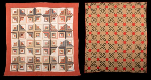 TWO LOG CABIN QUILTS, RIPLEY, OHIO, 1865-1900