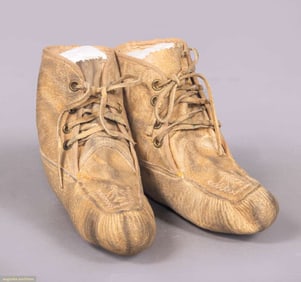 CHICKASAW MOCCASIN STYLE BOOTS, INDIAN TERRITORY, OKLAHOMA, c. 1889