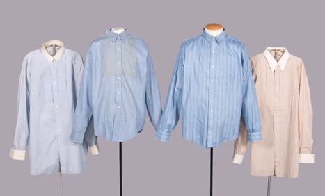 FOUR COTTON MANS SHIRTS, USA, 1920-1940s