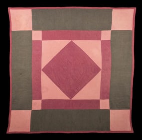 AMISH CENTER DIAMOND QUILT, PENNSYLVANIA, c. 1900