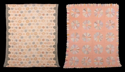 DRESDEN PLATE & GRANDMOTHER’S FLOWER GARDEN QUILTS, USA, 1920-1930s