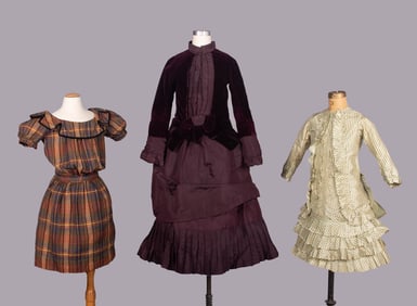 THREE CHILDRENS DRESSES, 1880-1910