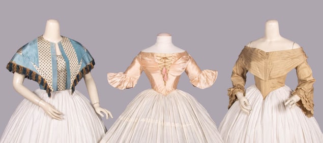 THREE SILK EVENING BODICES, 1845-1855