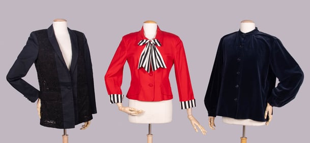 THREE GIVENCHY, MOSCHINO & HALSTON BLAZERS OR JACKETS, 1970s & 2000s