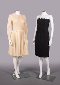 GALANOS & VALENTINO DAY OR PARTY DRESSES, USA & ITALY, 1960s & 1980s
