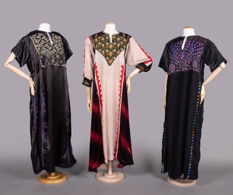 THREE EMBROIDERED THOBES, PALESTINE, LATE 20TH C