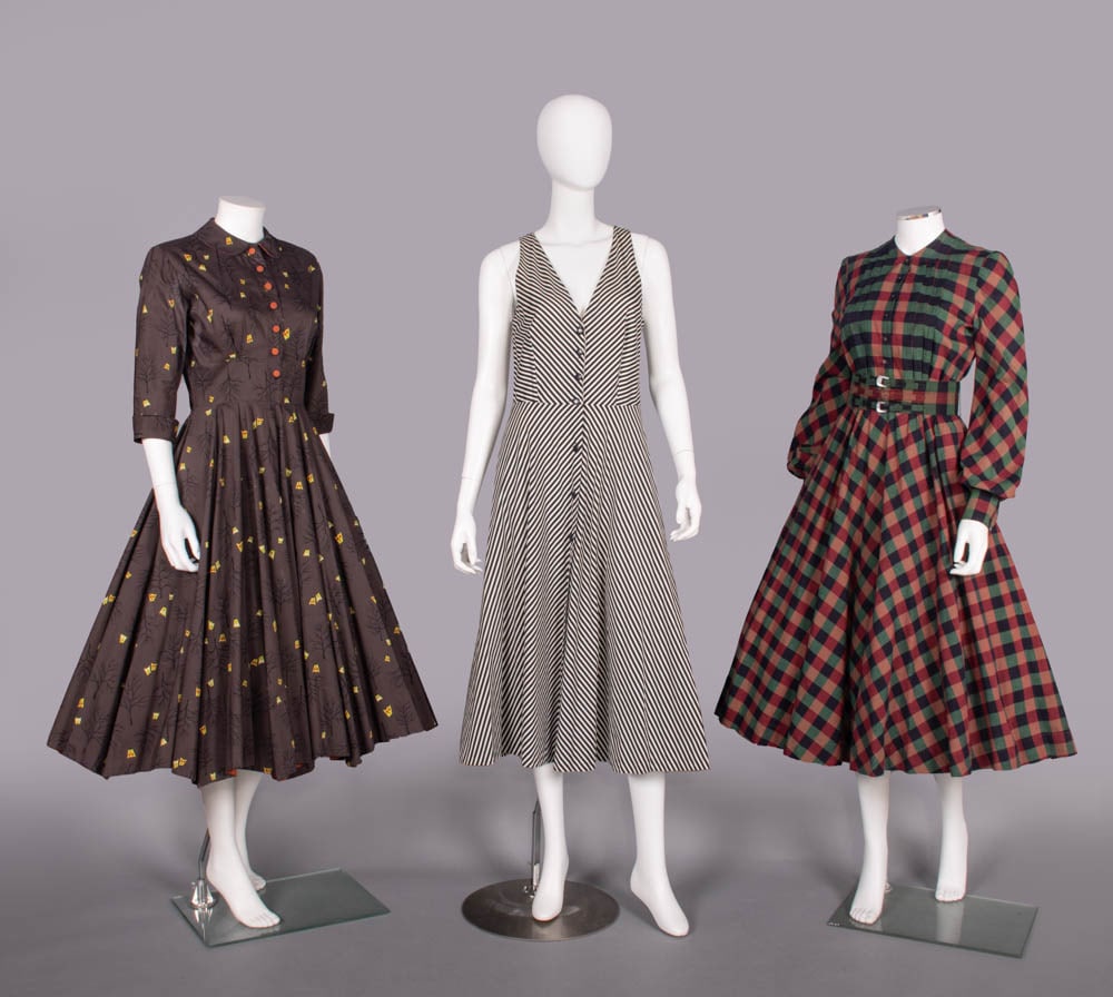 THREE PRINTED COTTON DAY DRESSES, FRANCE, 1950s & 1990s (1 of 10)