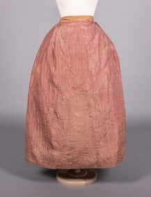 QUILTED SILK & CALIMANCO PETTICOAT, MID 18TH C