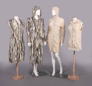 SIX ISSEY MIYAKE PRINTED OR PUCKERED GARMENTS, JAPAN, 2002-2007