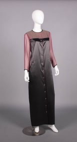 GEOFFREY BEENE CREPE CHIFFON & SILK SATIN MAXI DRESS, USA, 1975-1985